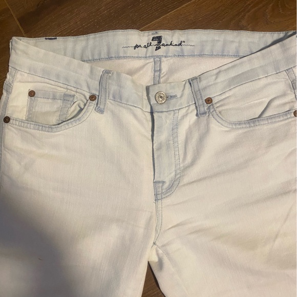 Pale Blue 7 For All Mankind A Pocket Jeans Size 30 - Picture 3 of 16